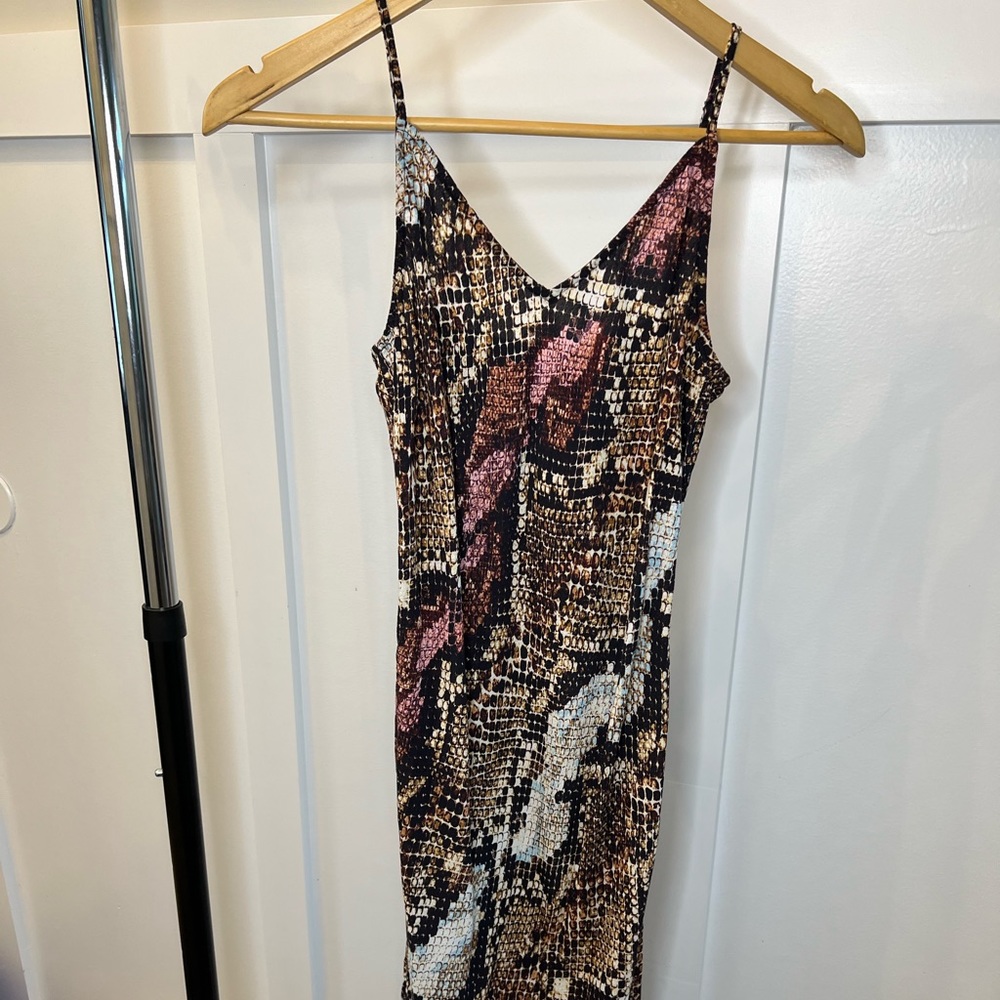 Snakeskin Slip Dress
